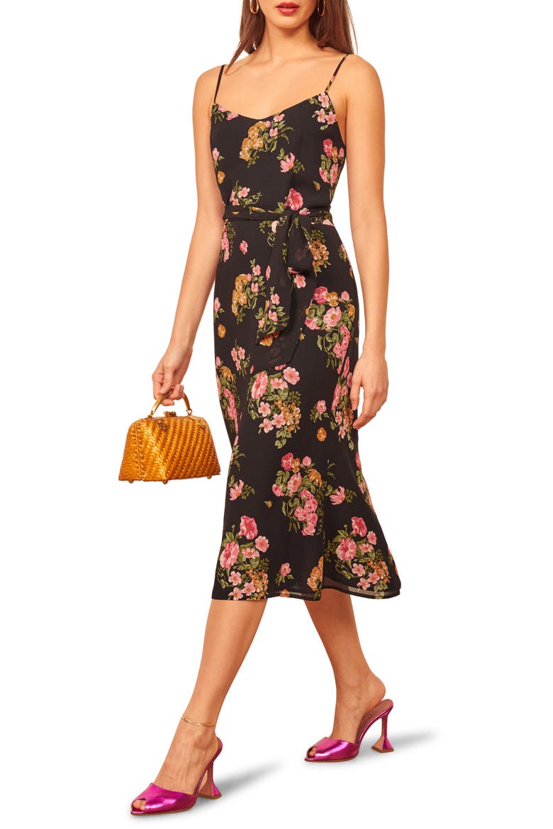 Watson Tie Waist Slipdress, Main, color, CARMELINA