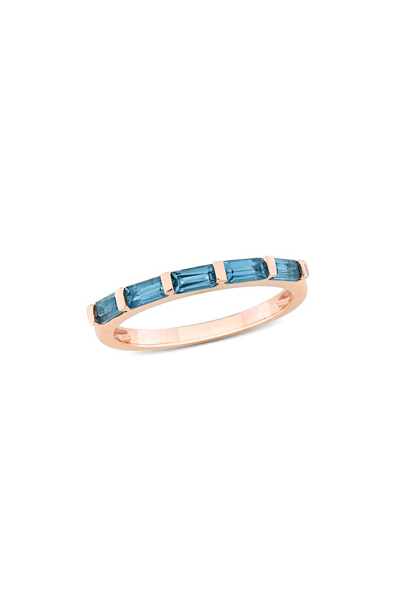 DELMAR Baguette-Cut London Blue Topaz Band Ring, Main, color, 