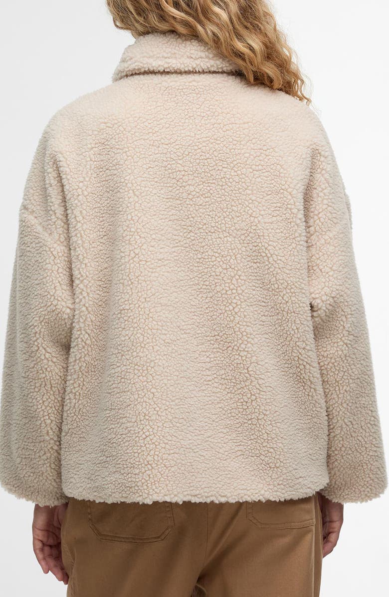 Barbour Brawby High Pile Fleece Jacket, Alternate, color, Silver Cloud/ Oatmeal