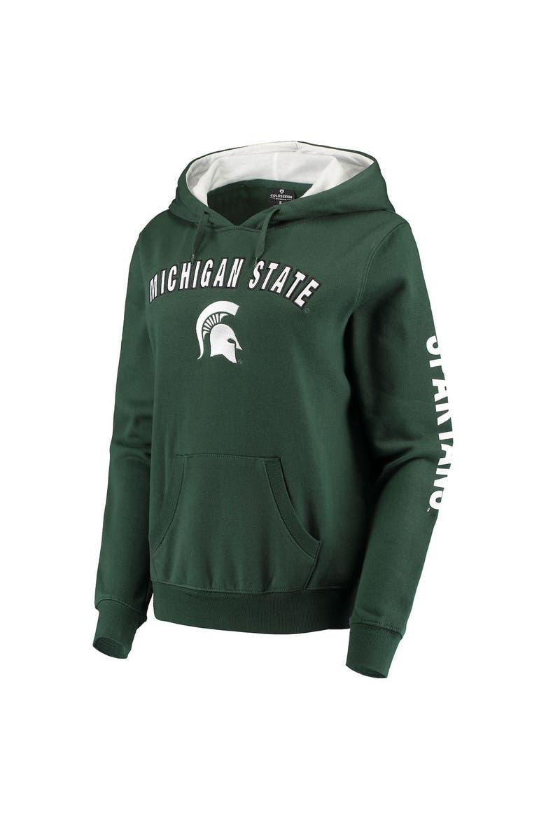 Women's Colosseum Green Michigan State Spartans Loud and Proud Pullover Hoodie, Alternate, color, Green