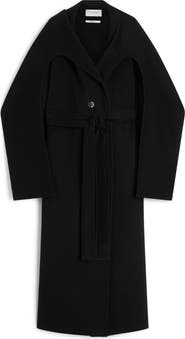 SPORTMAX Baldo Scarf Detail Virgin Wool Belted Coat
