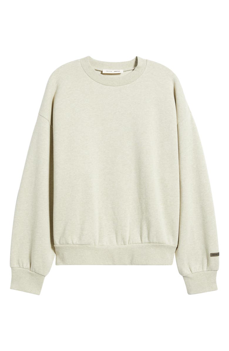 Fear of God Essentials Classic Fit Logo Graphic Sweatshirt, Alternate, color, Heather Stone