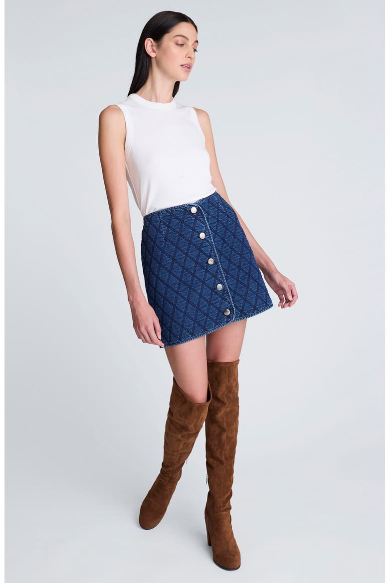 Quilted Miniskirt, Alternate, color, PACIFIC WASH