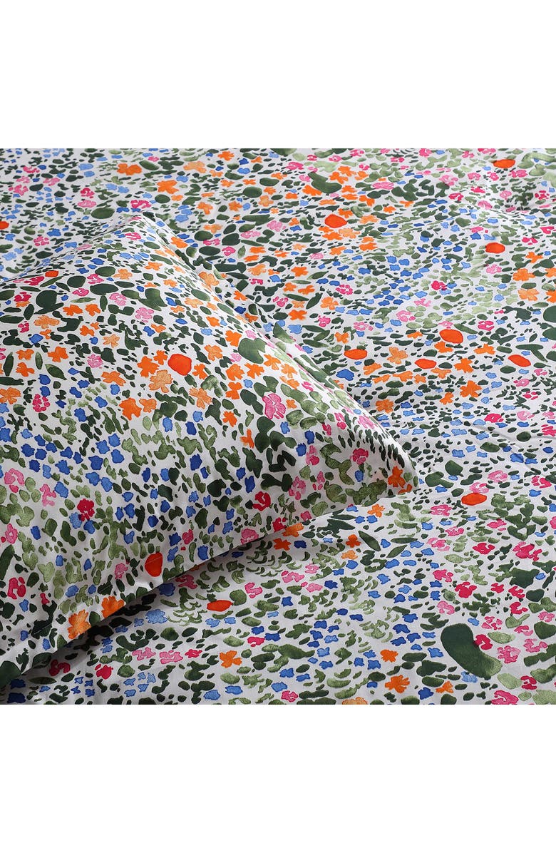 Marimekko Rantaniitty Cotton Duvet Cover & Shams Set, Alternate, color, Light / Medium Orange