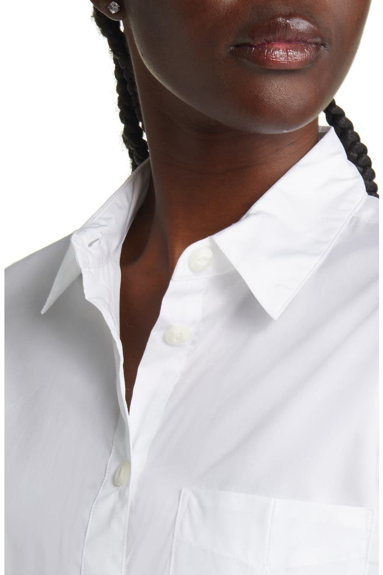 ICONS Maxine Cotton Poplin Button-Up Shirt, Alternate, color, WHT