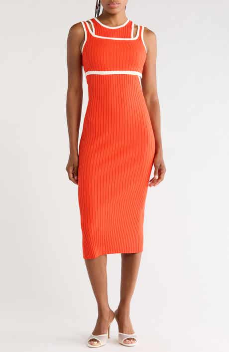 Ribbed Cutout Midi Dress