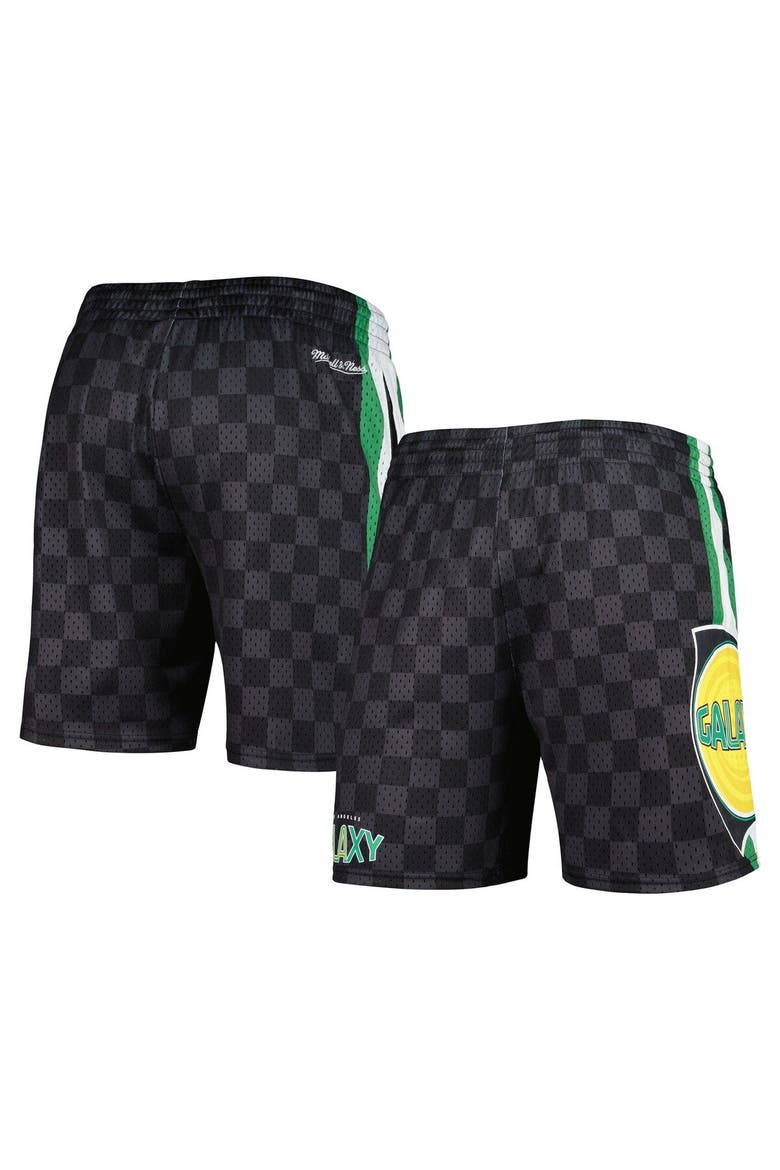Men's Mitchell & Ness Black LA Galaxy City Mesh Shorts, Main, color, Black