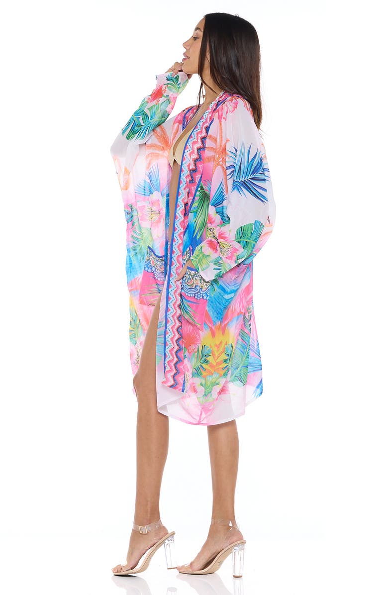 RANEES Flamingo Pocket Cover-Up Duster, Alternate, color, Blue