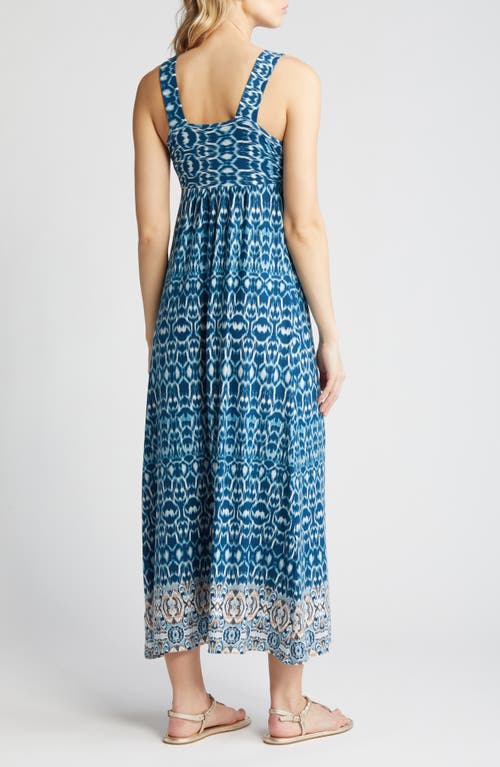 Loveappella Border Print Sleeveless Jersey Maxi Dress In Multi