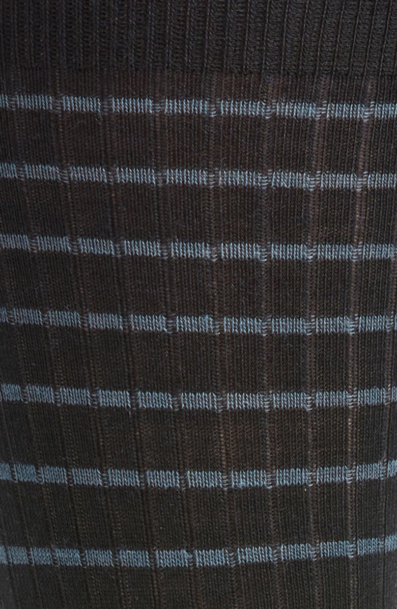 Pantherella Worthington Stripe Merino Wool Blend Dress Socks, Alternate, color, Black