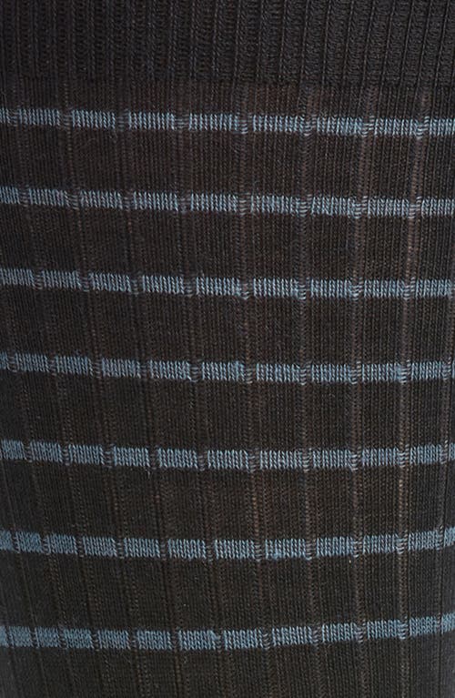 Pantherella Worthington Stripe Merino Wool Blend Dress Socks In Black