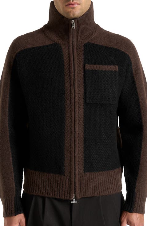 Rene Colour Block Zip Through Cardigan