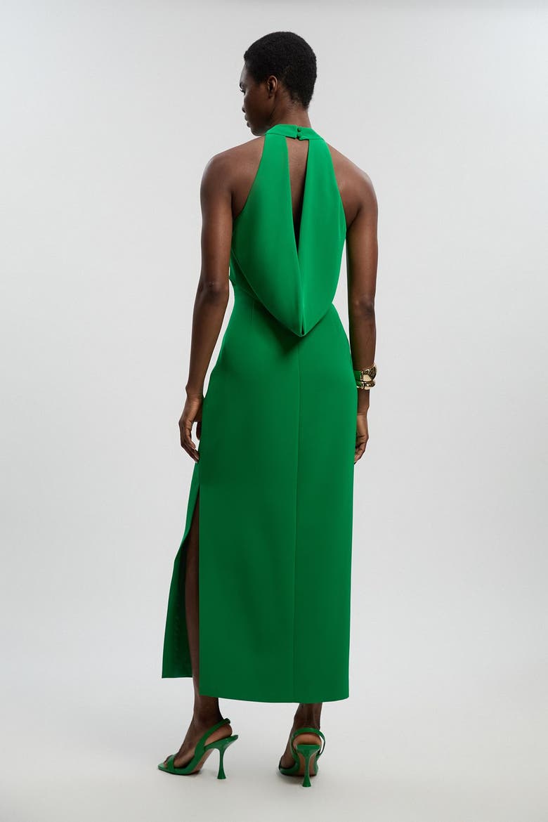 Soft Tailored Halter Maxi Dress, Alternate, color, Green