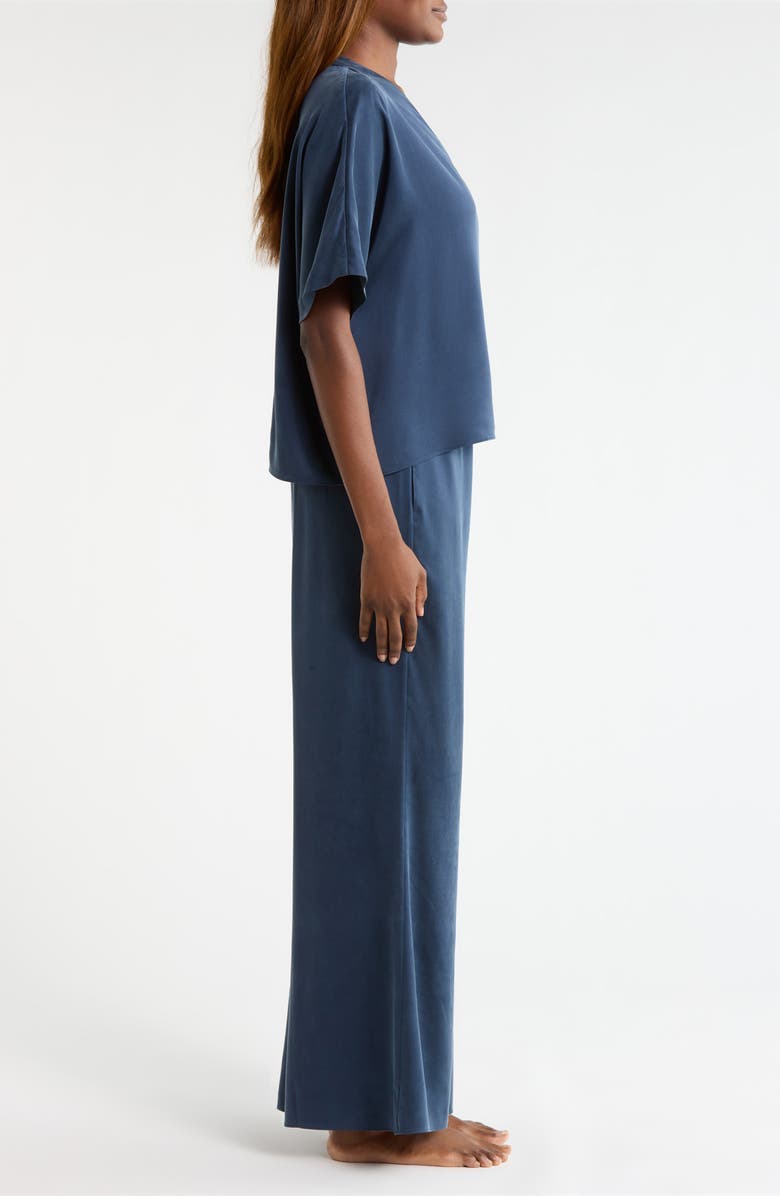 Lunya Washable Silk Crossover Pajamas, Alternate, color, Deep Blue