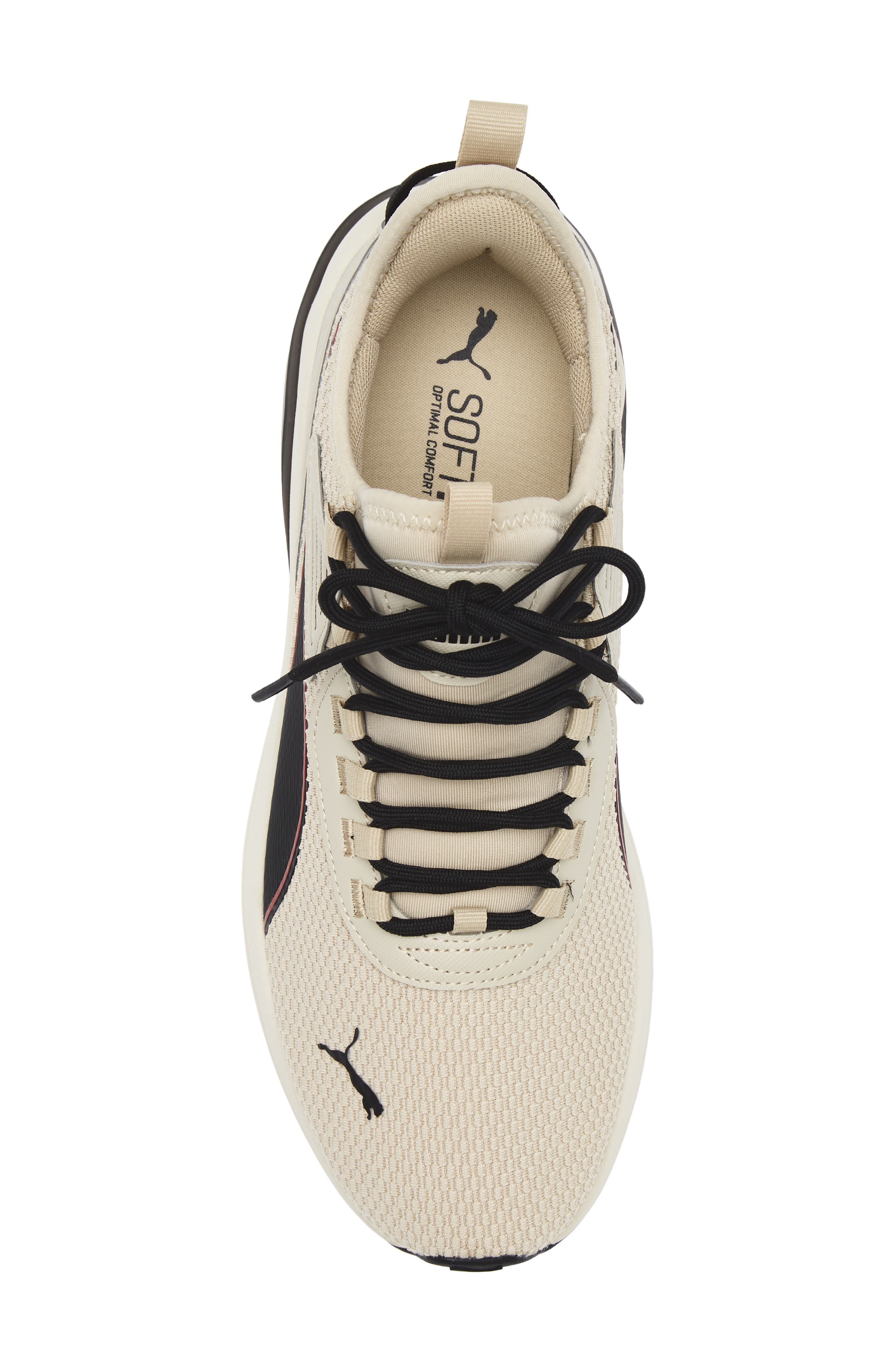 PUMA Amplifier Knit Sneaker, Alternate, color, Putty/ For All Time Red/ Black