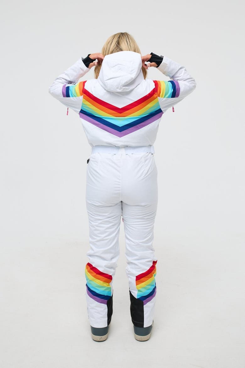 Rainbow Road Shaped Women's Ski Suit, Alternate, color, multi-colour