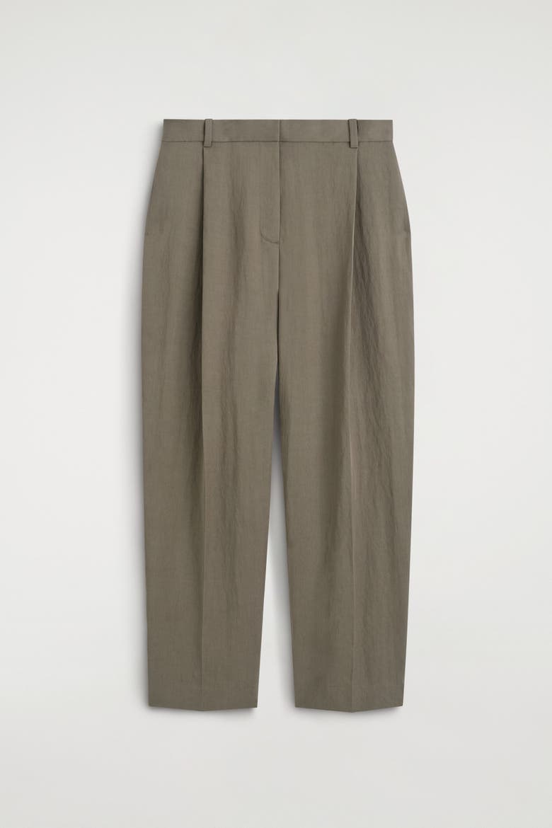 Fluid Pleated Straight-leg Pants, Alternate, color, DARK BEIGE
