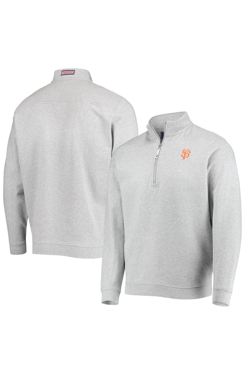 vineyard vines Men's Vineyard Vines Heather Gray San Francisco Giants Shep Shirt Quarter-Zip Sweatshirt, Alternate, color, 