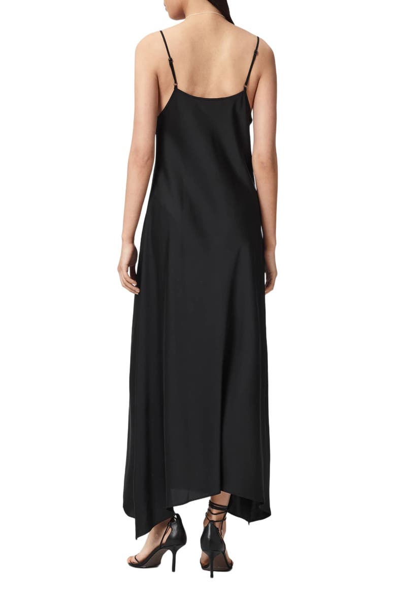 Leona Handkerchief Hem Maxi Slipdress, Alternate, color, BLACK