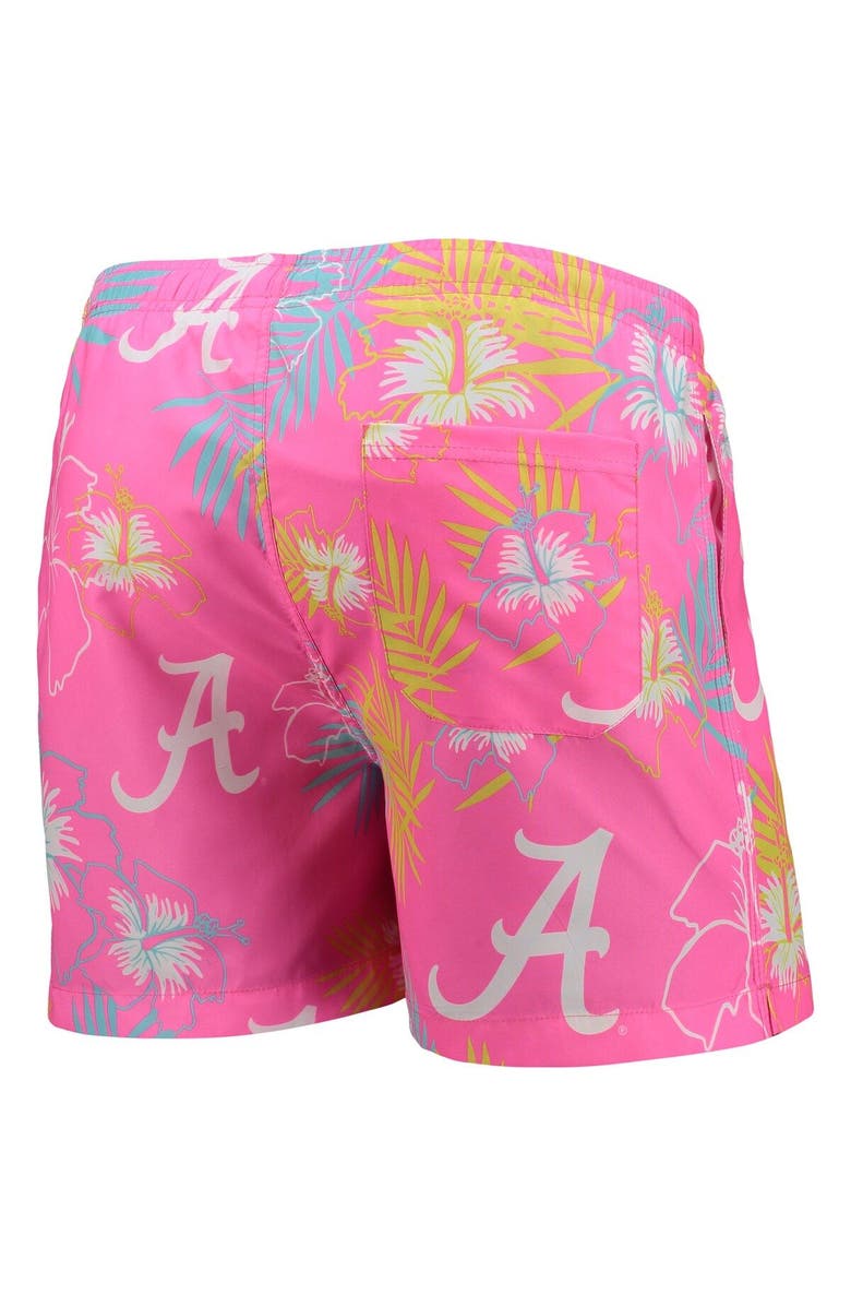 FOCO Men's FOCO Pink Alabama Crimson Tide Neon Floral Swim Trunks, Alternate, color, 