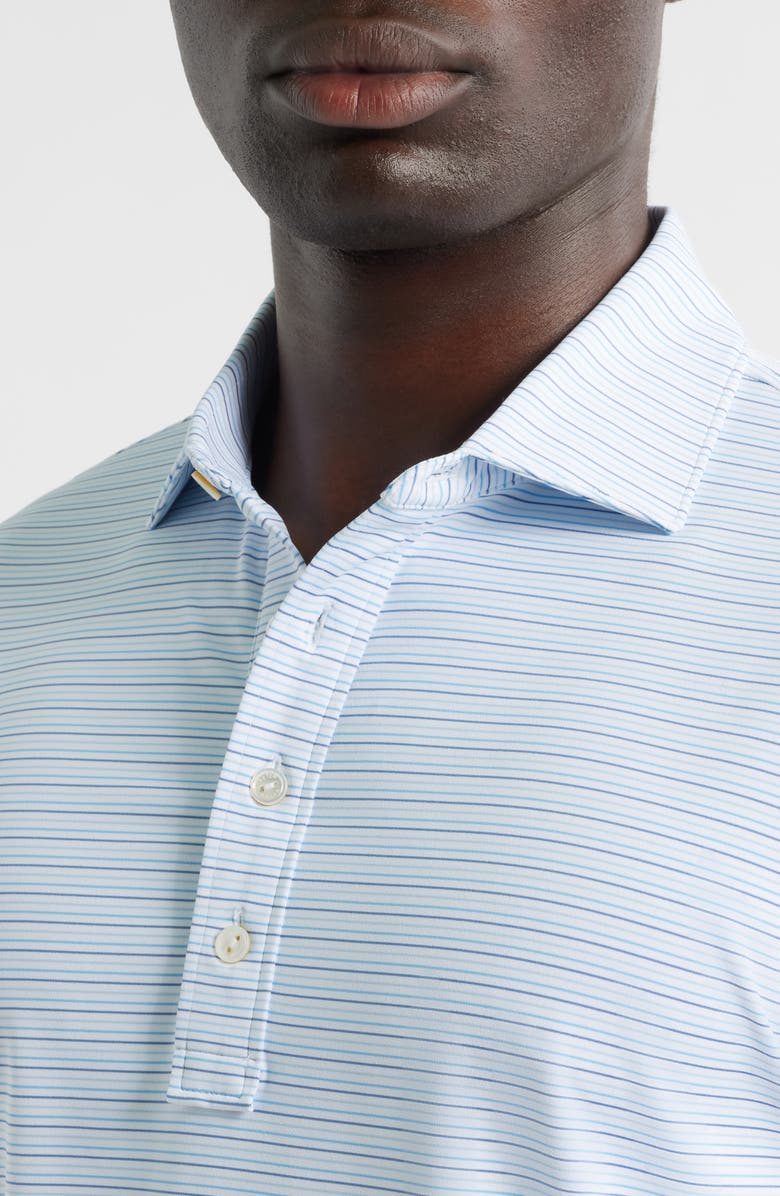 Peter Millar Triad Stripe Performance Jersey Polo, Alternate, color, White