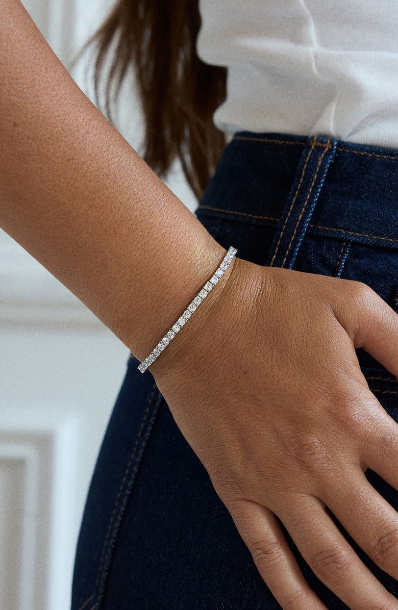 BaubleBar Bennett Cubic Zirconia Tennis Bracelet, Alternate, color, Silver