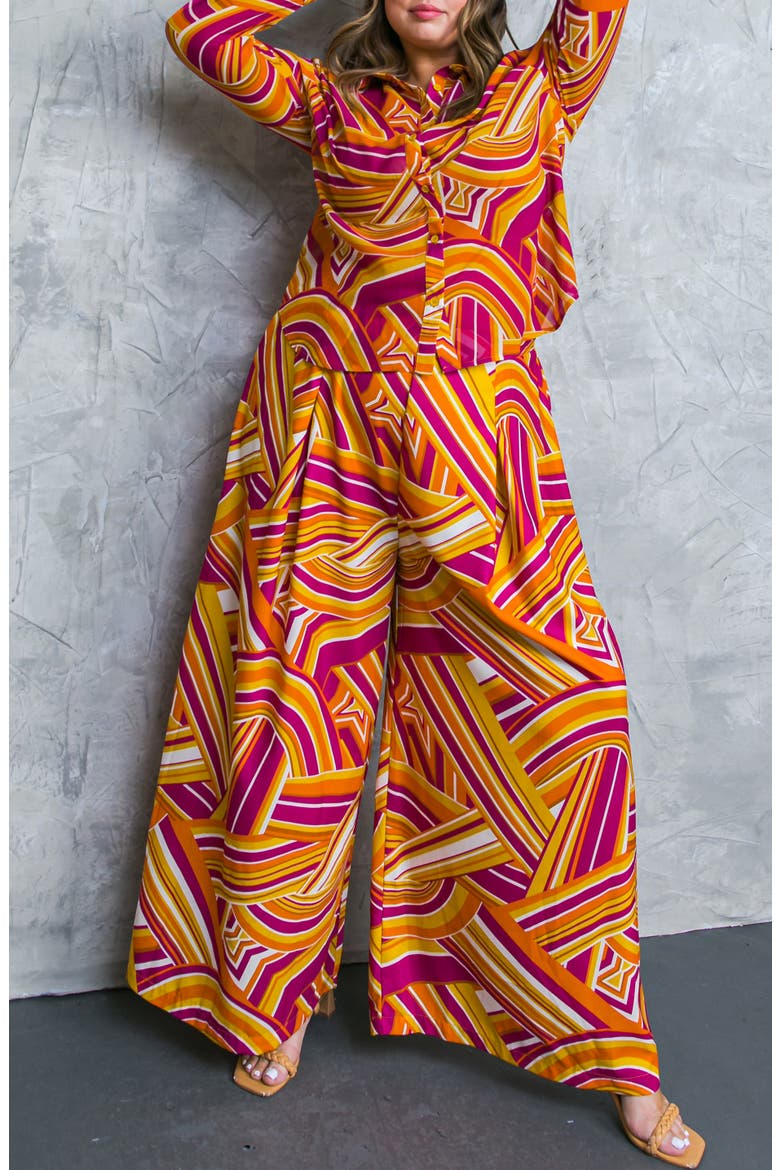 Printed Woven Pants, Alternate, color, RUST BERRY