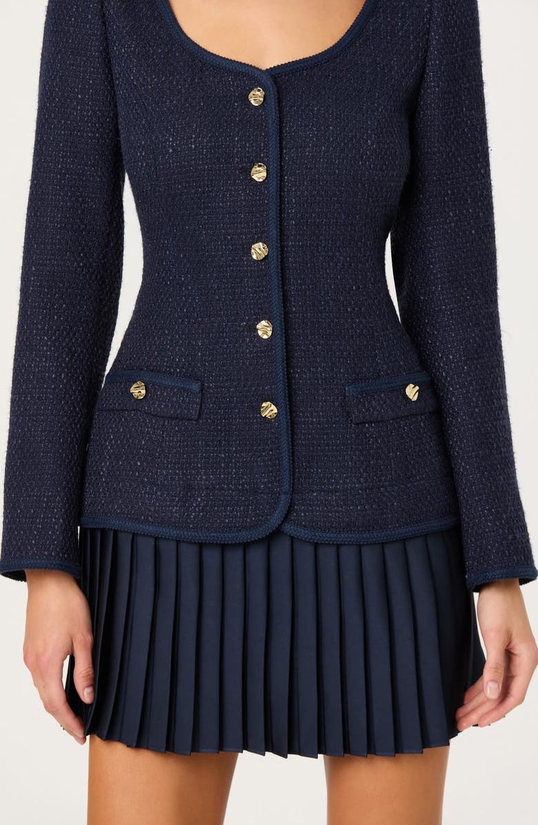 ASTR the Label Malorie Long Sleeve Dress, Alternate, color, Navy