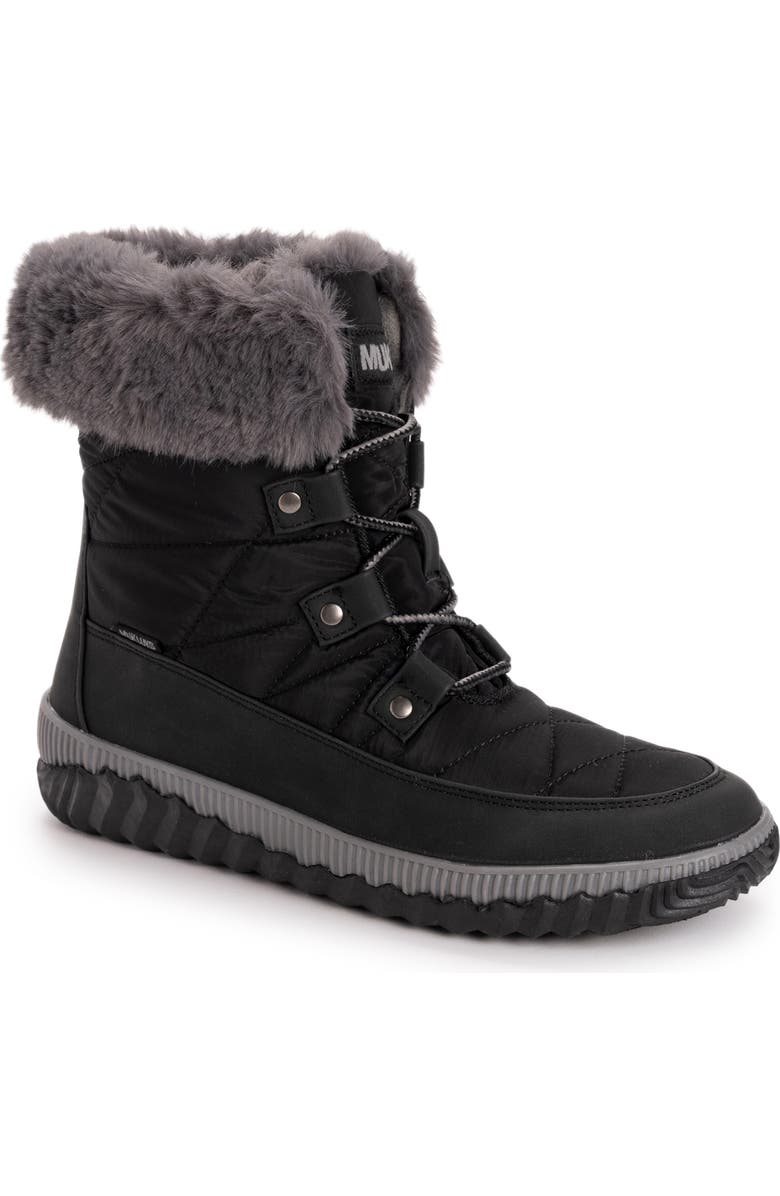 MUK LUKS Winnie Waverly Boot with Faux Fur Trim, Main, color,