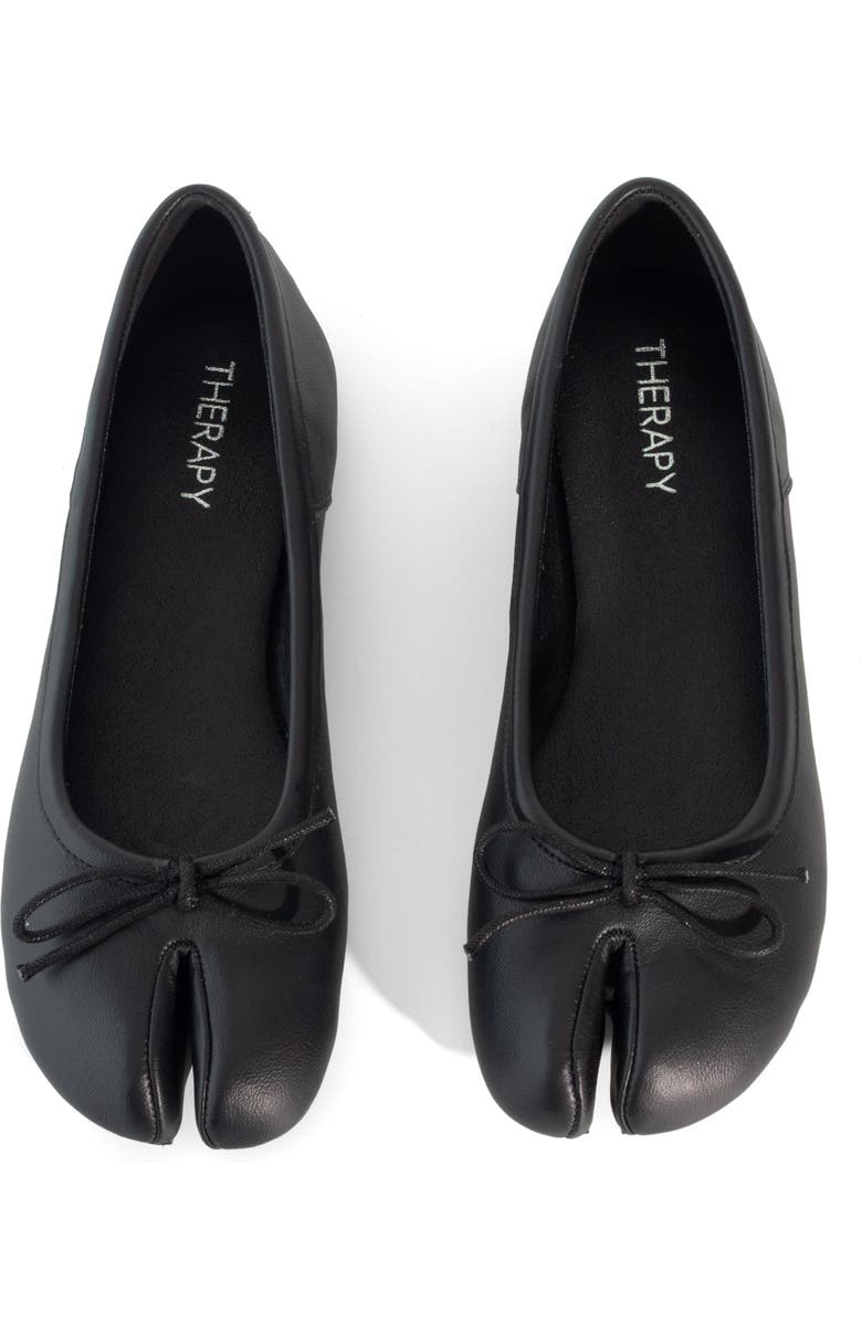 Therapy Australia HOSHI Tabi Toe Ballet Flat, Alternate, color, Black Pu