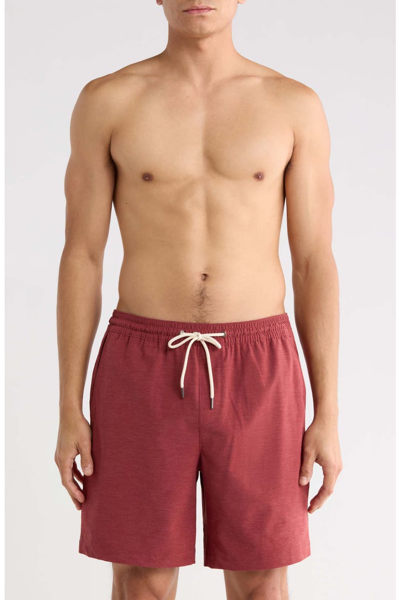 7-Inch Volley Swim Shorts, Main, color, RED FIRE