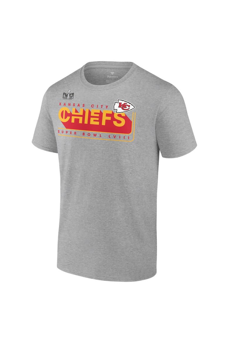 Men's Fanatics Branded Heather Gray Kansas City Chiefs 2023 AFC Champions Two-Sided Roster Big & Tall T-Shirt, Alternate, color, Heather Gray