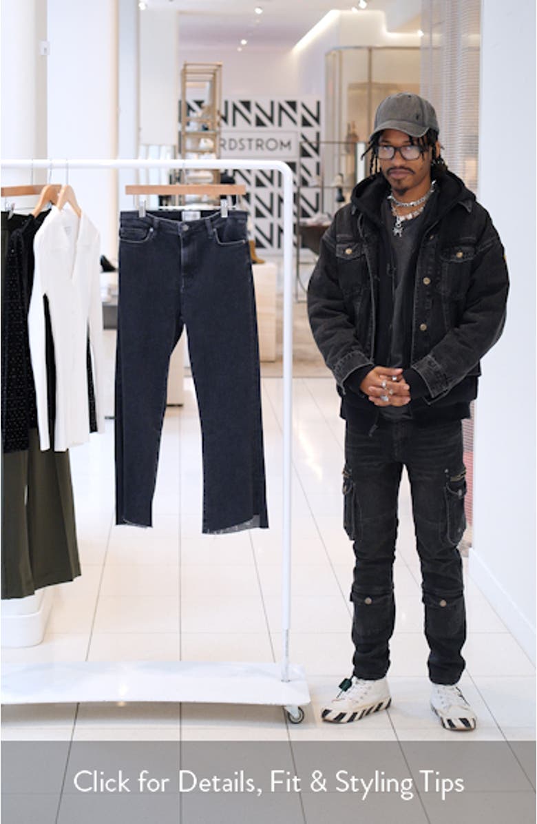 Le Crop High Waist Raw Hem Mini Bootcut Jeans, sales video thumbnail