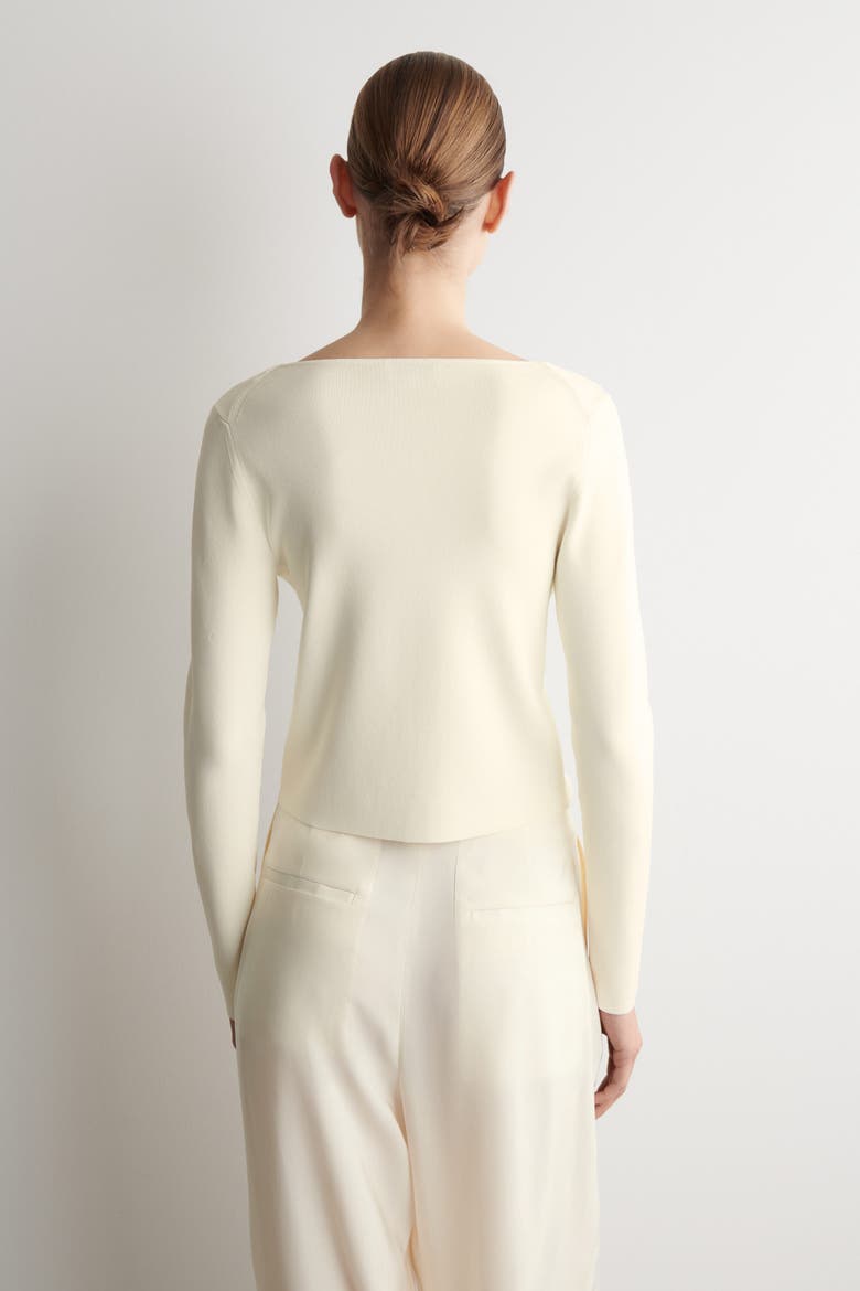 Minimal Knitted V-neck Cardigan, Alternate, color, IVORY