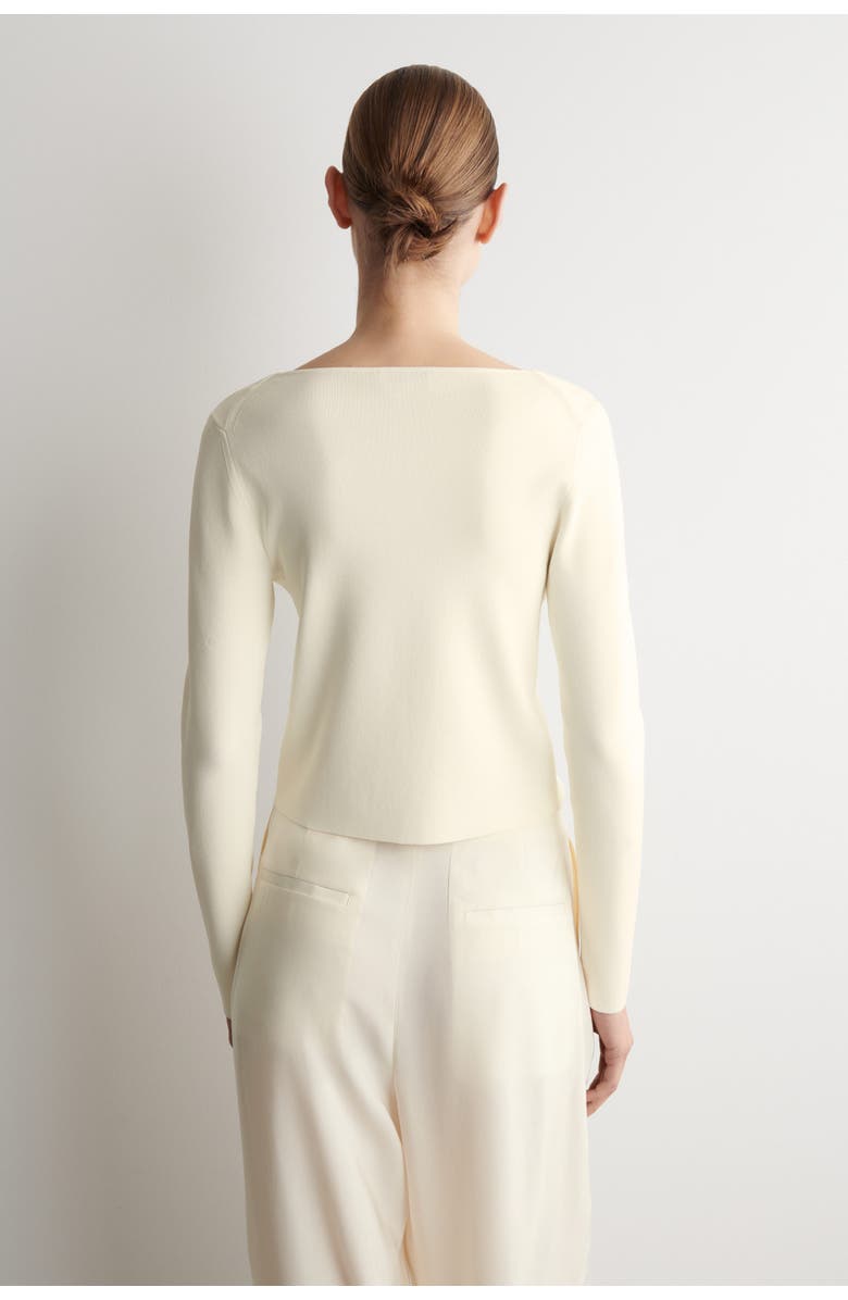 COS Minimal Knitted V-neck Cardigan, Alternate, color, Ivory