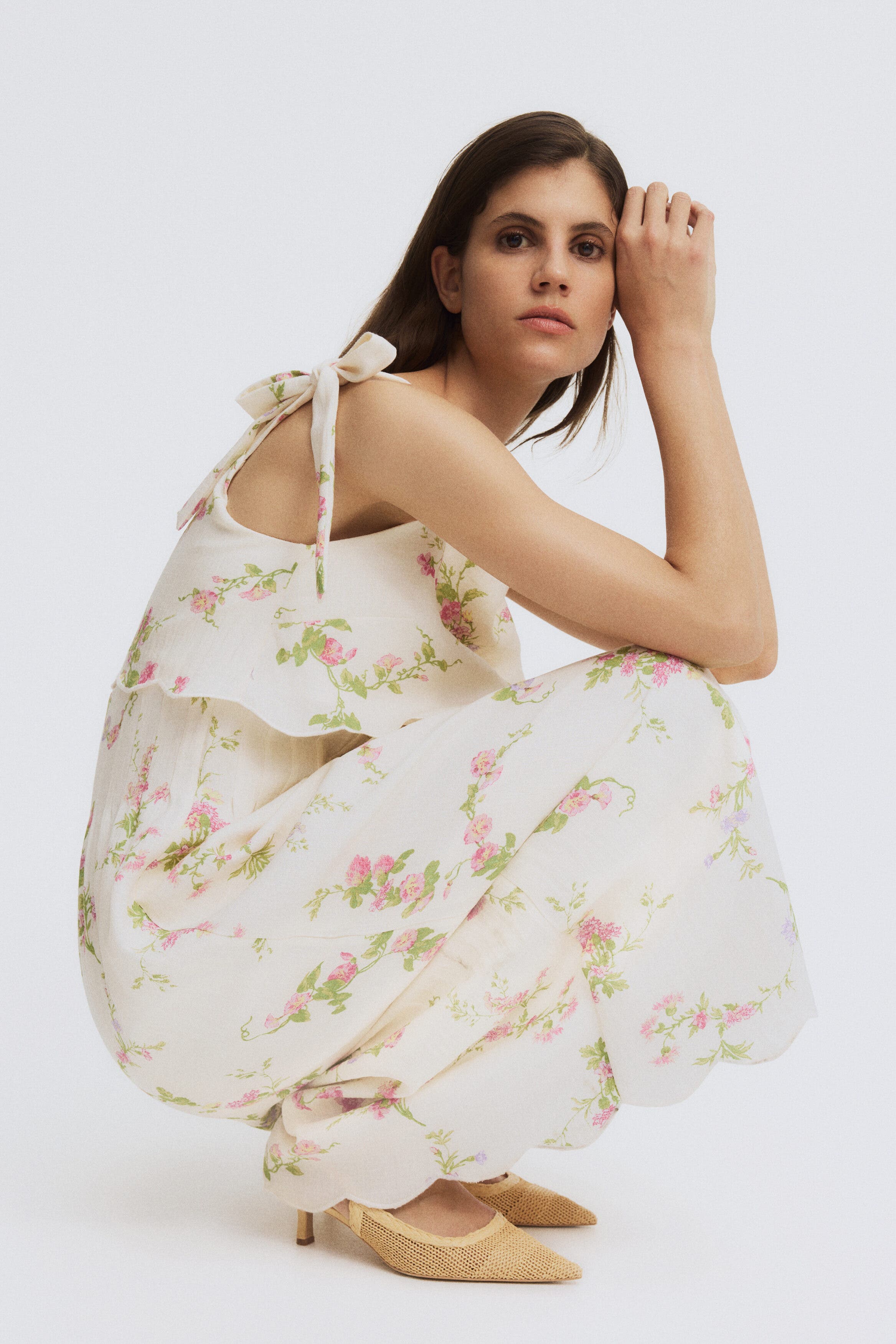 Mama nursing dress with tie-top shoulder straps - image 2