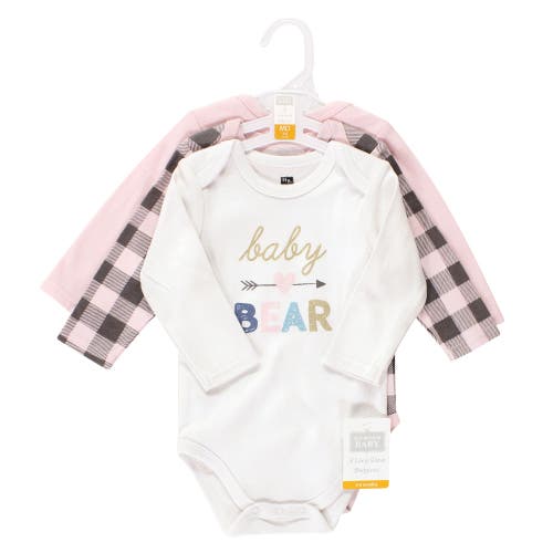 Hudson Baby Essential All-cotton Long-sleeve Bodysuit Triple Pack In Multi