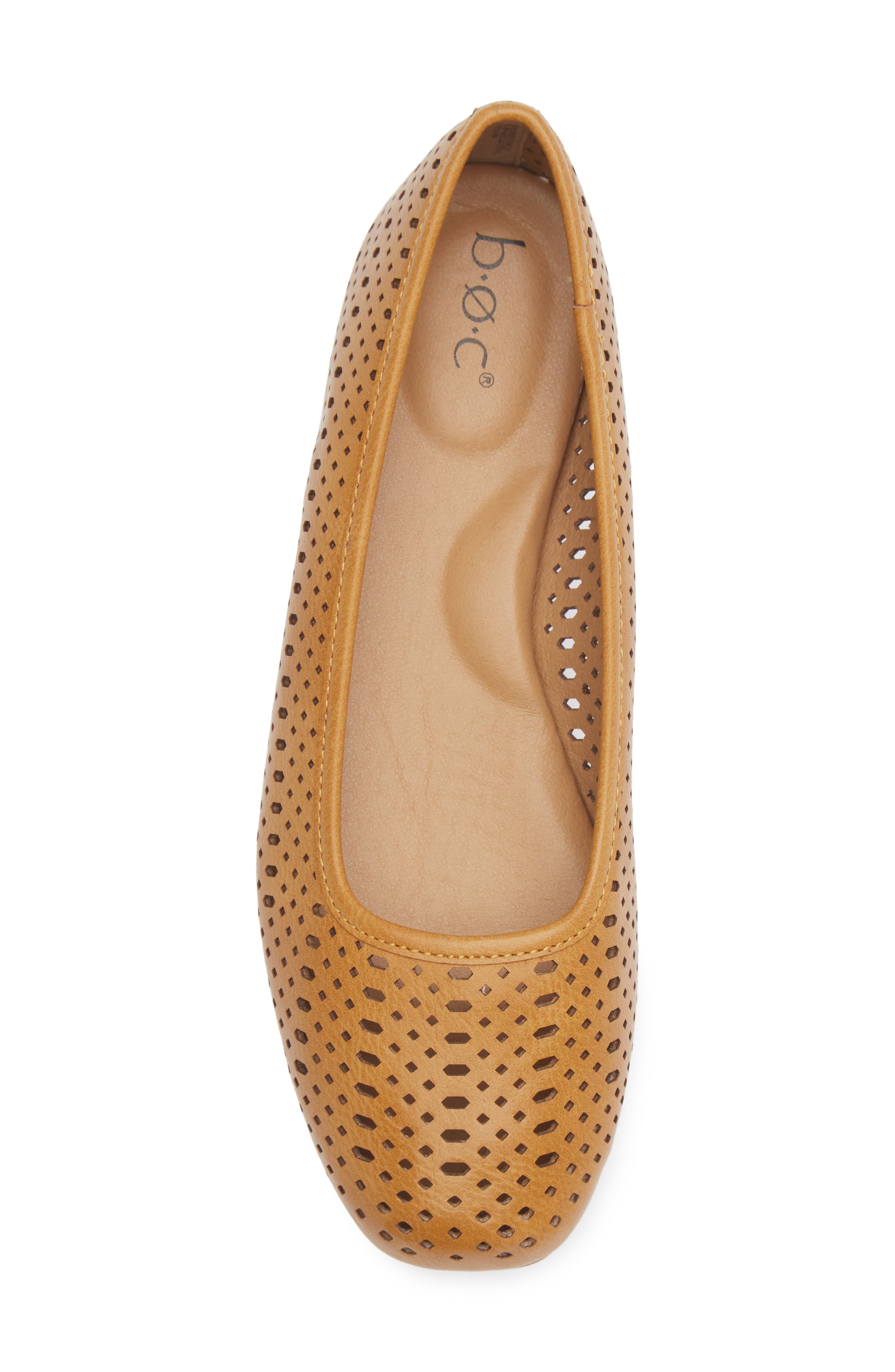 Pamala Perforated Ballet Flat, Alternate, color, YELLOW