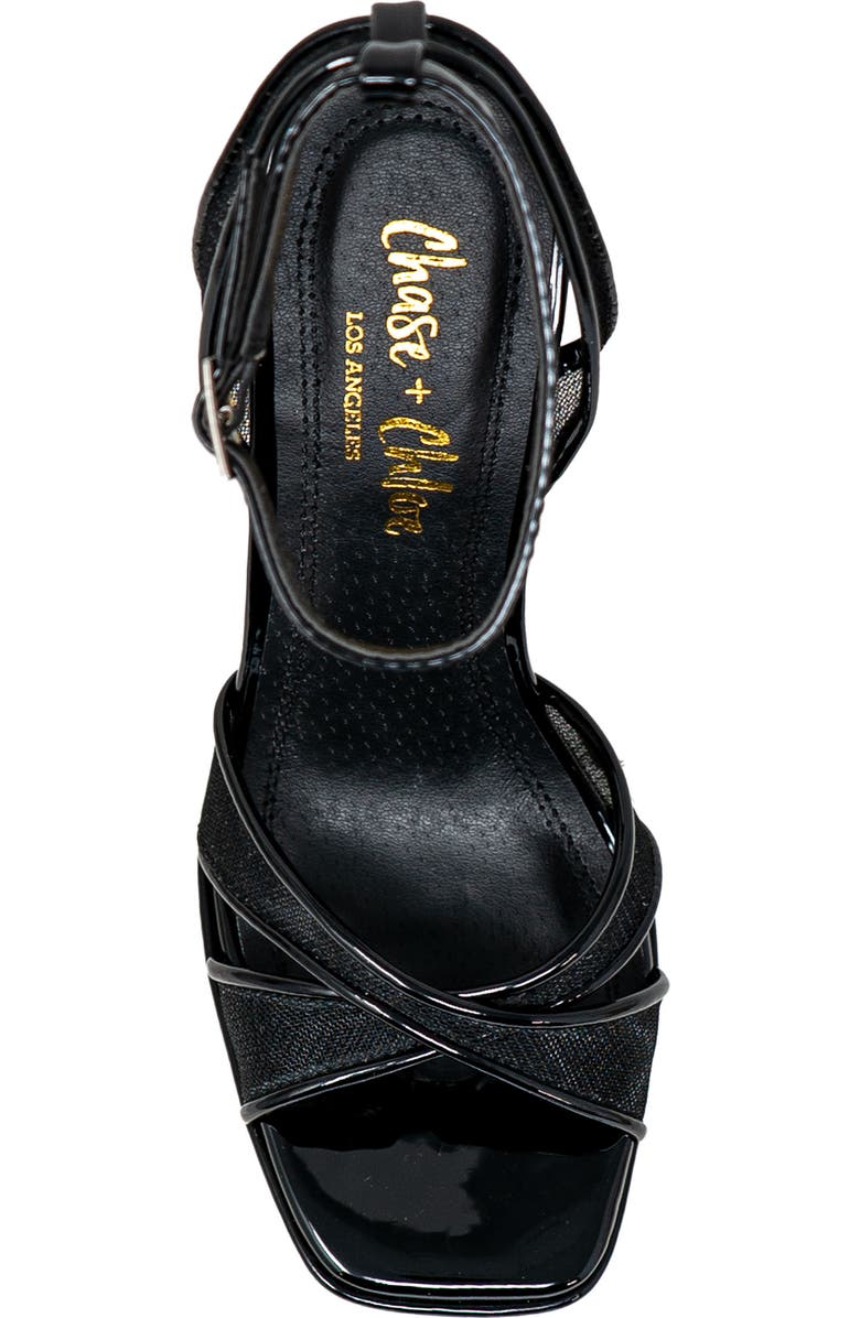 CHASE AND CHLOE Talsa Platform Sandal, Alternate, color, Black Patent