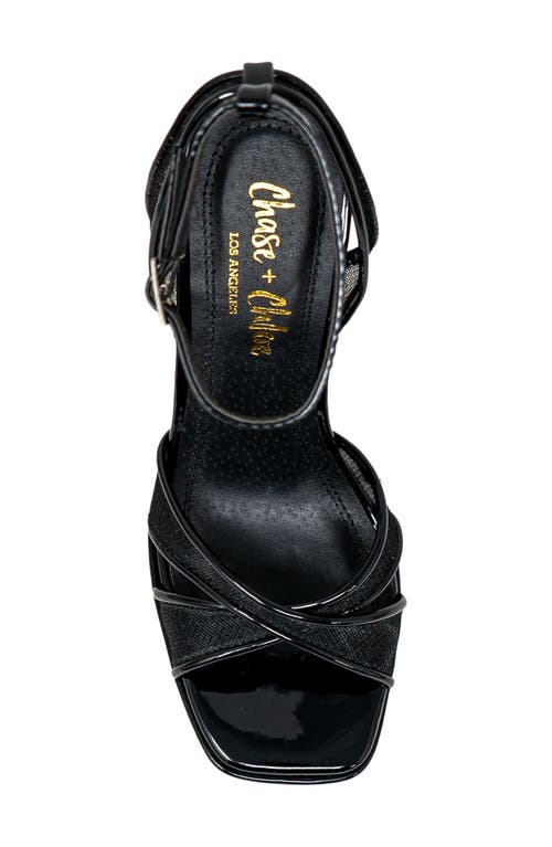 Chase & Chloe Chase And Chloe Talsa Platform Sandal In Black Patent
