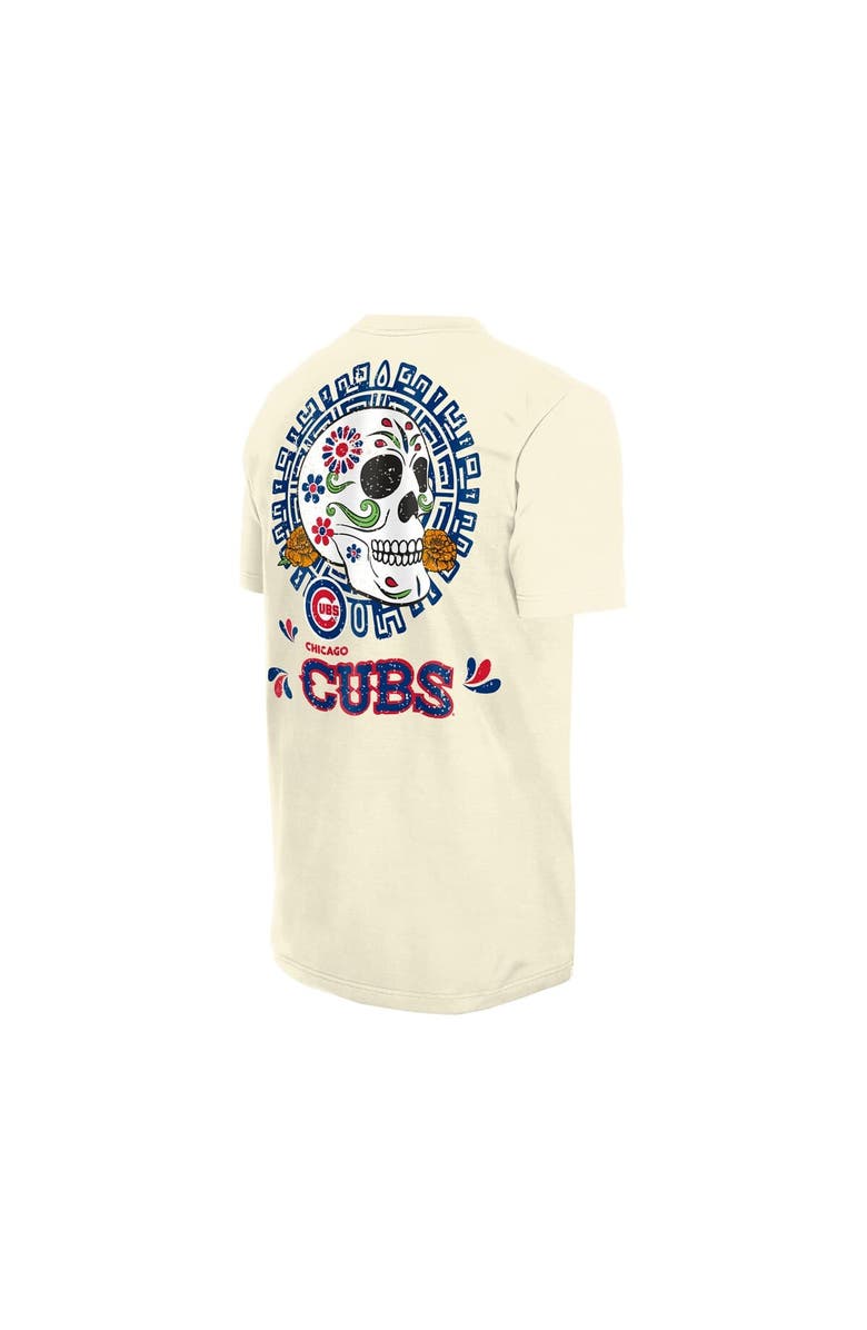 New Era Men's New Era Natural Chicago Cubs Dia de los Muertos Sugar Skull T-Shirt, Alternate, color, Natural