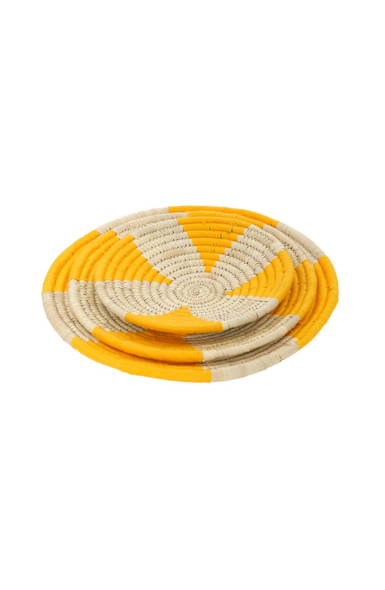Wicker Village Yellow Wall Basket, Alternate, color, Large