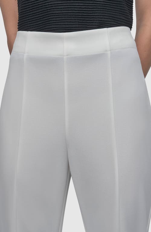 Dkny Wide Leg Scuba Pants In Ivory