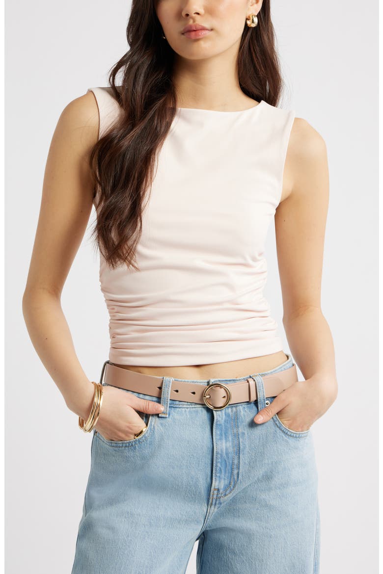 Boat Neck Sleeveless Top, Main, color, PINK PEONY BUD