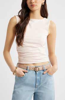 Boat Neck Sleeveless Top