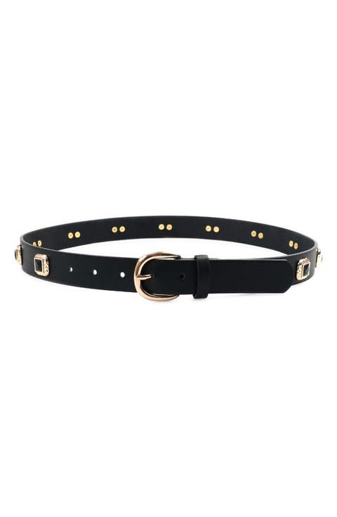 Jeweled Leather Belt