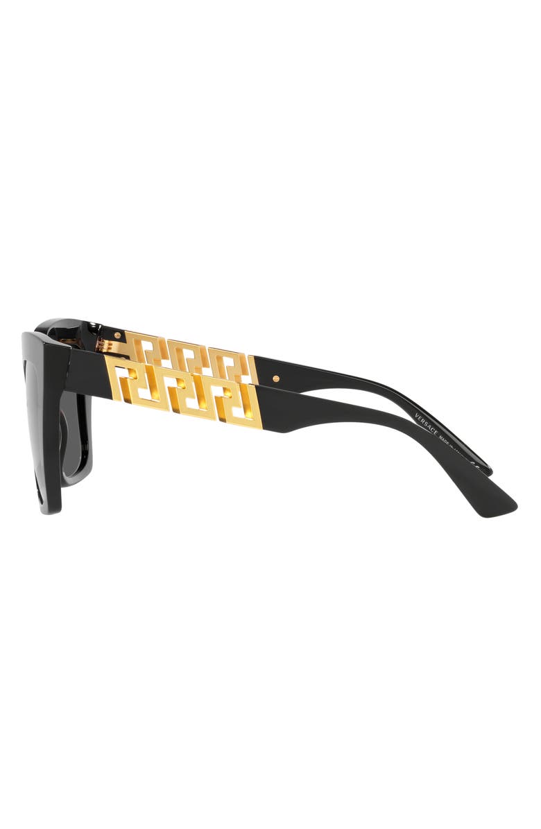 Versace 56mm Square Sunglasses, Alternate, color, Black