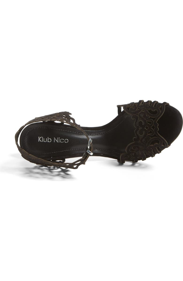Klub Nico 'Moxie' Laser Cutout Sandal, Alternate, color,