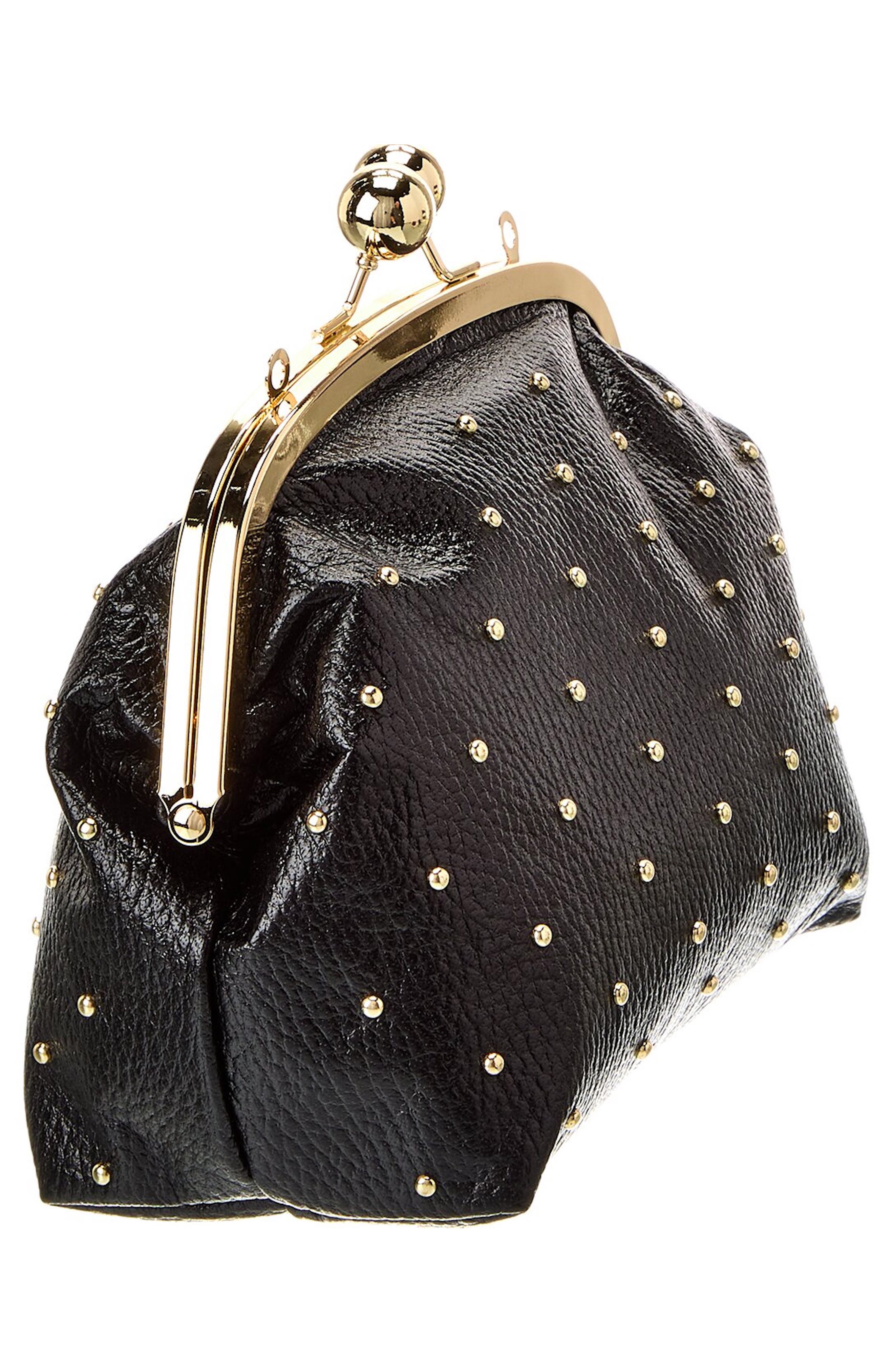 Persaman New York Studded Leather Clutch, Alternate, color, 