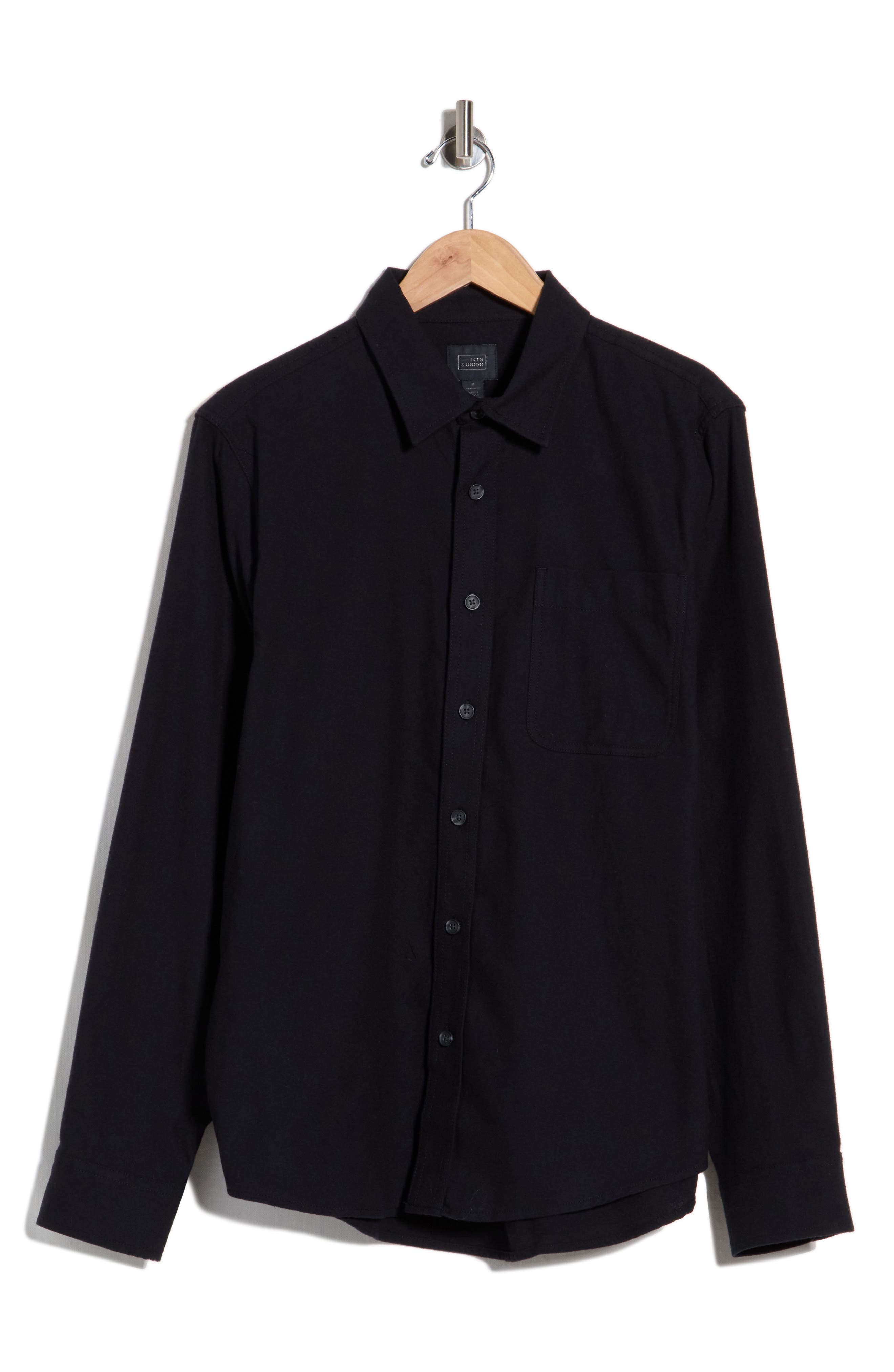 Cotton Flannel Button-Up Shirt